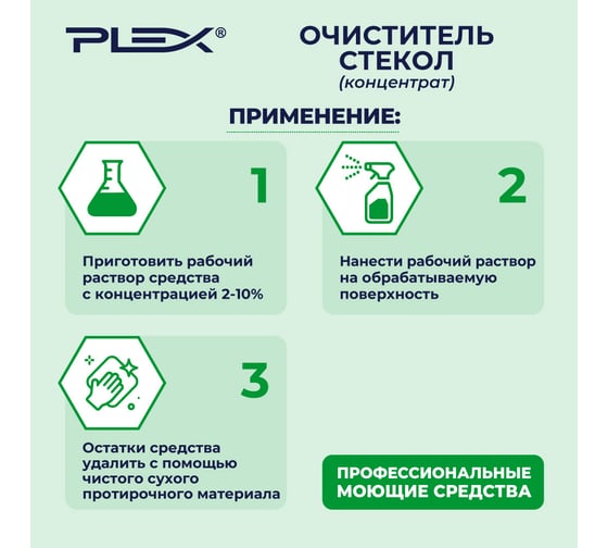 Концентрат-очиститель стекол PLEX 1 л УТ000005580