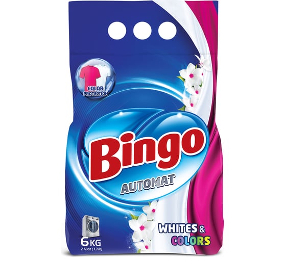 Стиральный порошок BINGOSOFT Автомат WHITES & COLORS, 6 кг, Bingo (3) 5039818 1