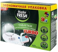 Таблетки для посудомоечной машины MASTER FRESH Turbo 9-В-1 60 шт 219583