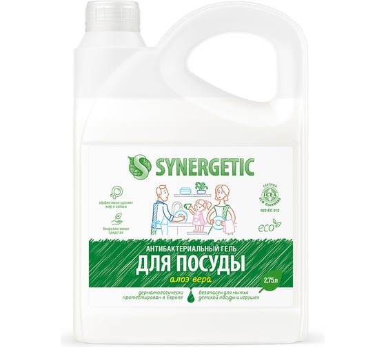 Гель для мытья посуды Synergetic Алоэ, канистра ПЭ 2.75 л 4607971452362 103275 1