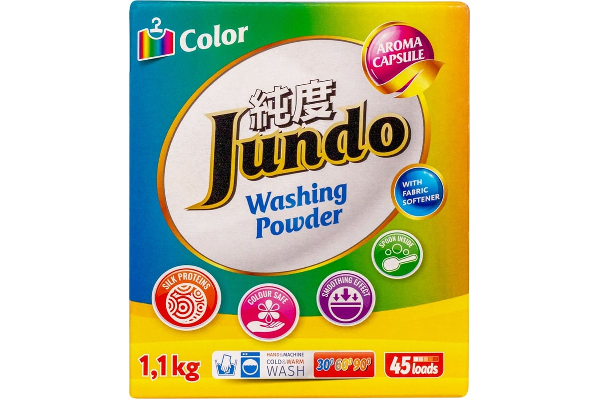 Стиральный порошок для цветного белья Jundo Color 1.1 кг 4903720021118 -  выгодная цена, отзывы, характеристики, фото - купить в Москве и РФ