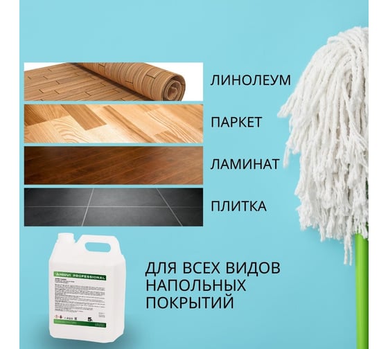 Концентрат для мытья полов HIRVI Wipe Clean с ароматом цитруса 5 л арт 337а733
