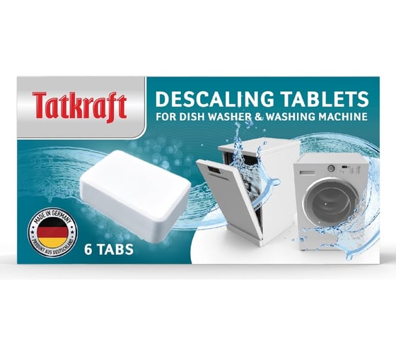 Таблетки для посудомоечной и стиральной машины Tatkraft от накипи, 6 шт 12776