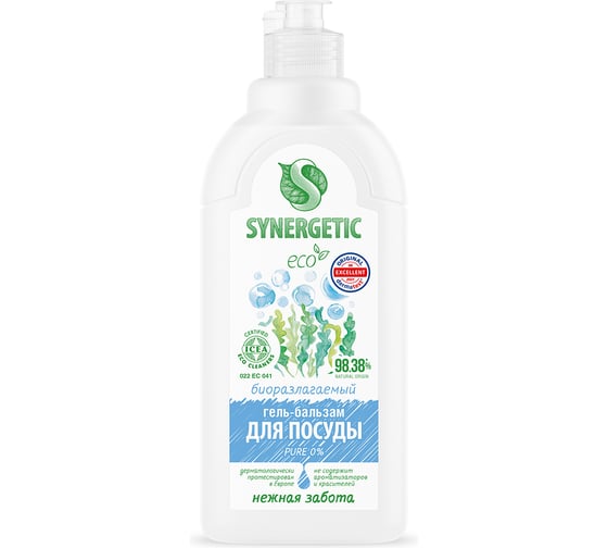 Гель-бальзам для мытья посуды SYNERGETIC Pure 0 0.5 л 103064