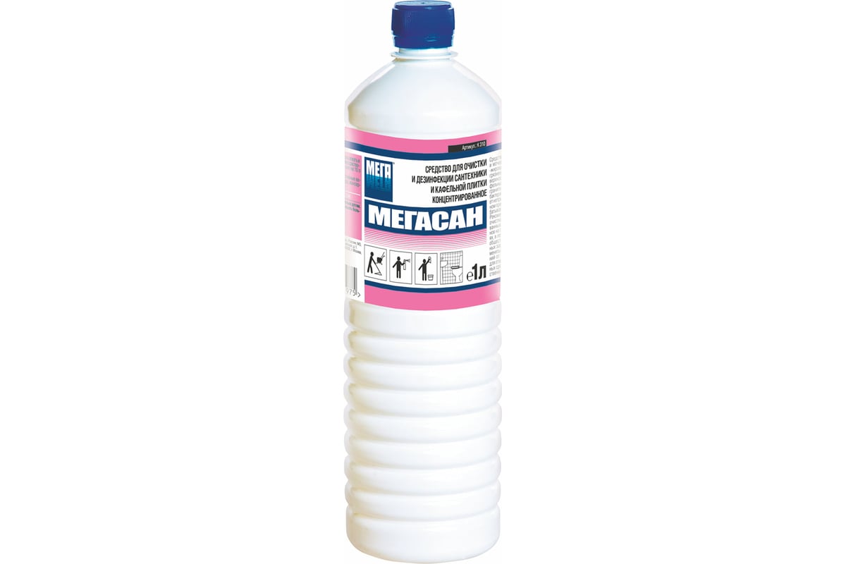 Средство для уборки санитарных помещений Мега 1 л, дезинфицирующее ...