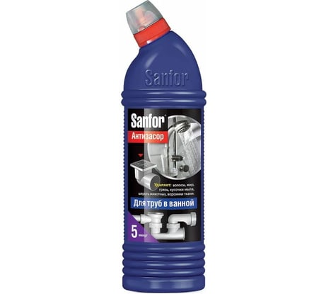 Средство для очистки канализационных труб в ванной SANFOR 750 г 18652