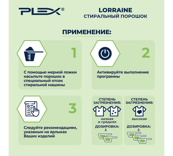 Стиральный порошок PLEX Lorraine 5 кг, 50 стирок УТ000005431