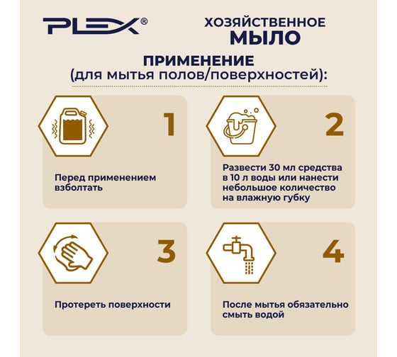 Хозяйственное универсальное жидкое мыло PLEX 1 л УТ000005239