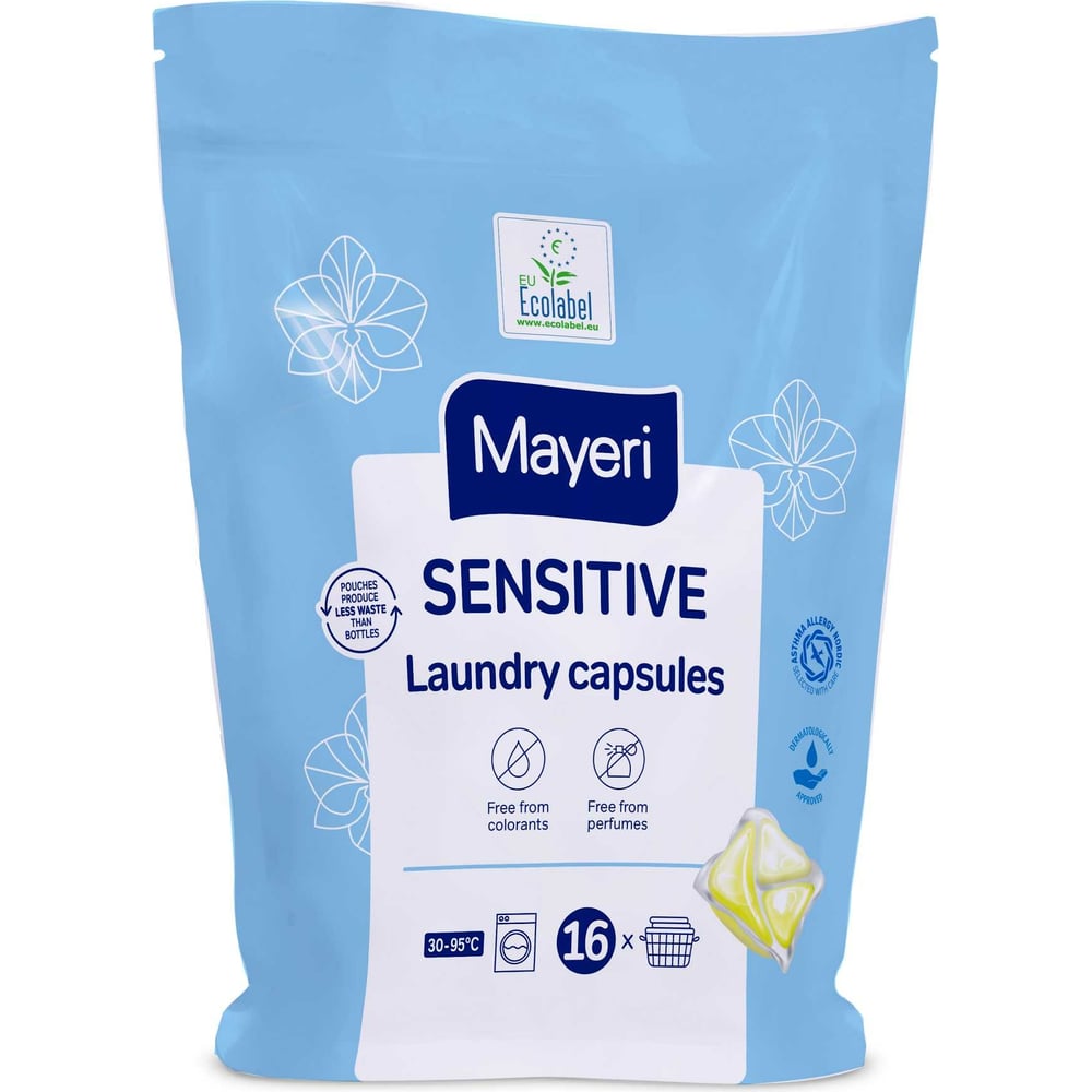 Эко капсулы для стирки Mayeri Sensitive пакет, 16 шт 33162 - выгодная ...