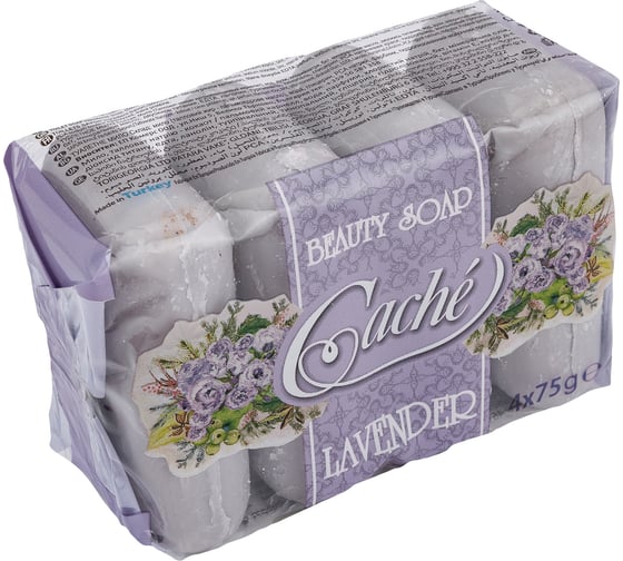 Туалетное мыло для ухода Cache 4 pcs X 75gr X 24 экопак лаванда CLS0006