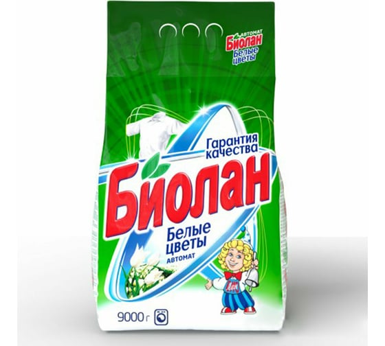 Стиральный порошок автомат БИОЛАН 9 кг, Белые цветы 608516 1