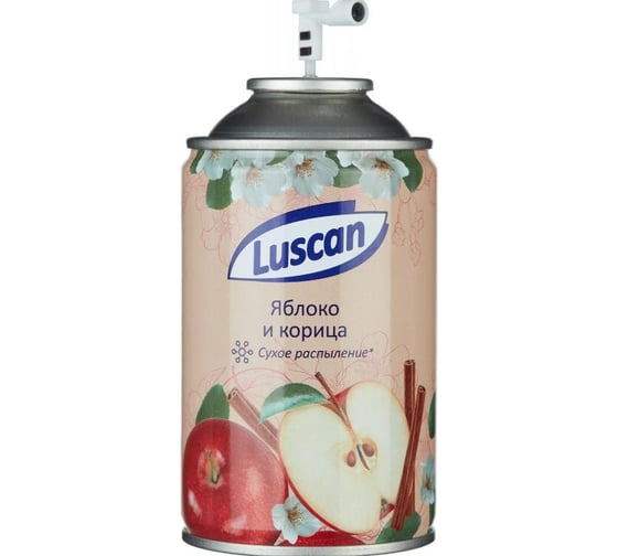 Баллон сменный для автоосвежителя Luscan 250 мл Яблоко и корица, сухое распыление 1564003