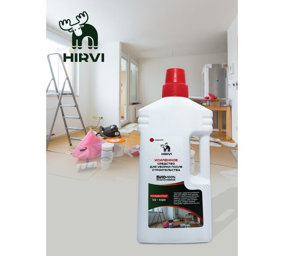 Усиленное средство для уборки после строительства HIRVI Minty Smell Sanita 1л 304а403