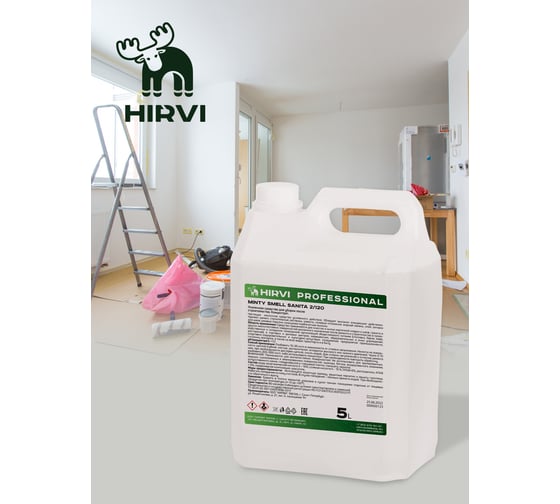 Усиленное средство для уборки после строительства HIRVI Minty Smell Sanita 5л 322а223