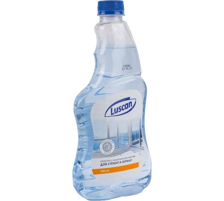 Средство для стекол и зеркал Luscan с нашатырным спиртом, 500 мл., сменный блок 1564016
