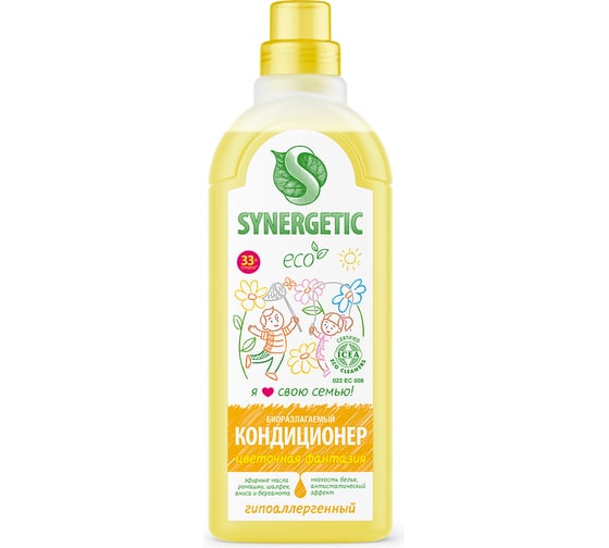 Кондиционер для белья SYNERGETIC ЦВЕТОЧНАЯ ФАНТАЗИЯ 1 л 4623722341303 110107 110107/8 1