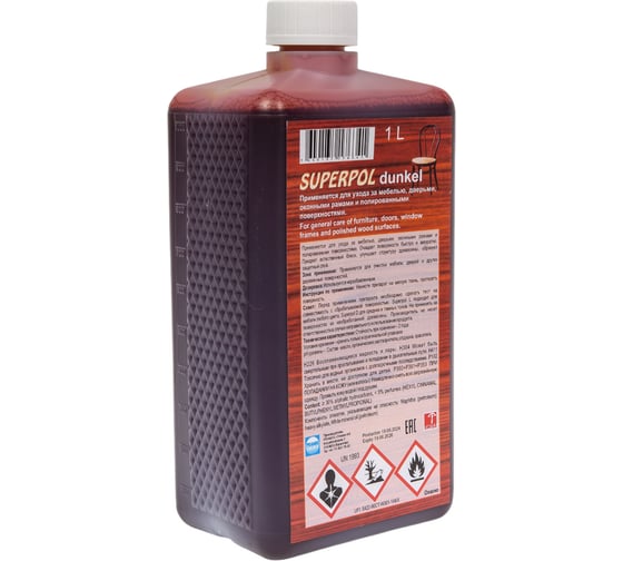 Очиститель SUPERPOL DUNKEL (1 л; темный) для мебели из дерева Pramol 4510.201