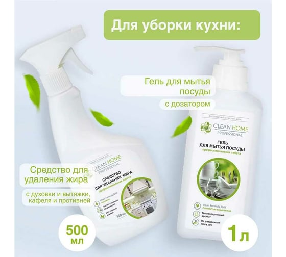 Набор бытовой химии для уборки дома CLEAN HOME 8 средств 1Box_8CH