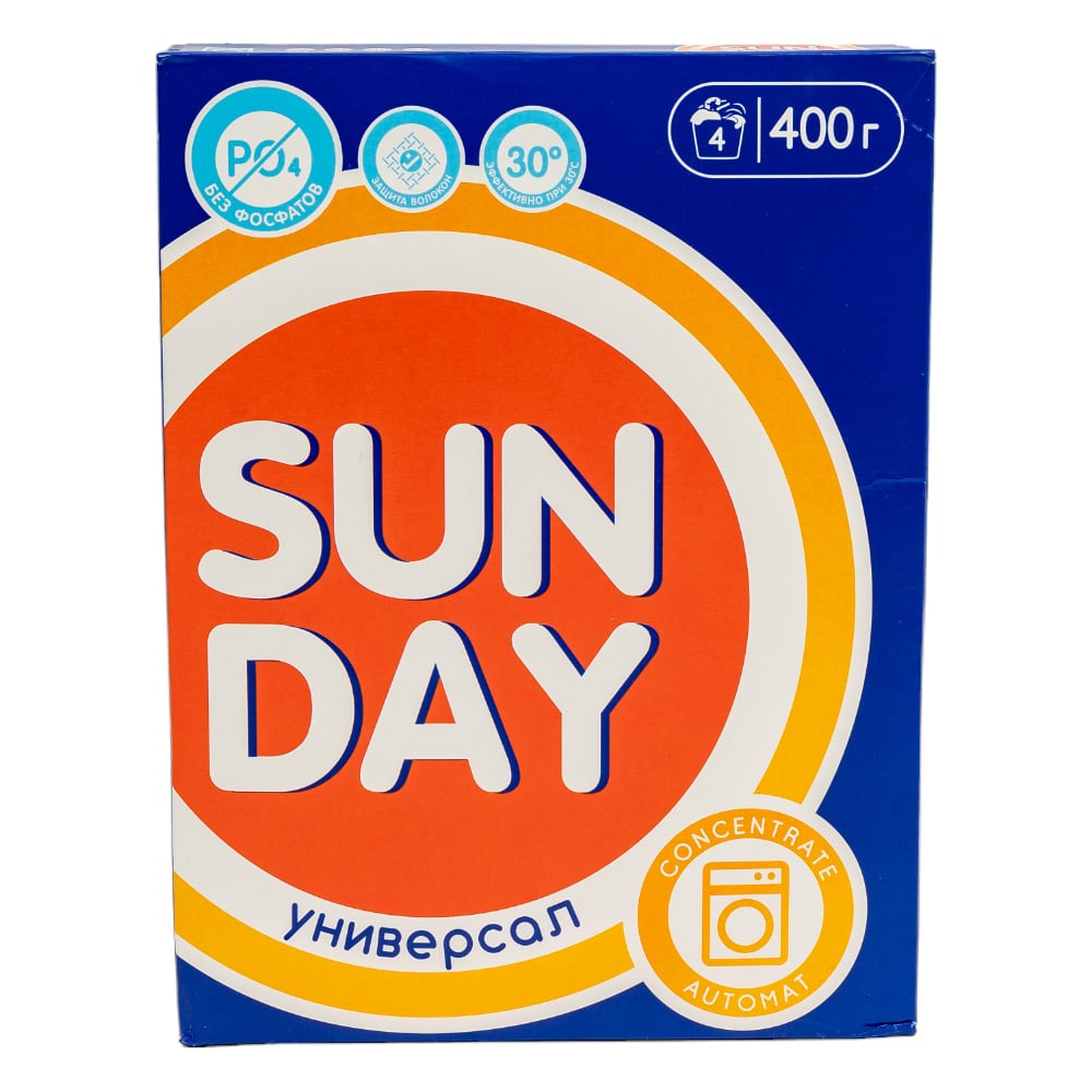 Стиральный порошок автомат Сонца 400г Sunday универсальное 86323 ...