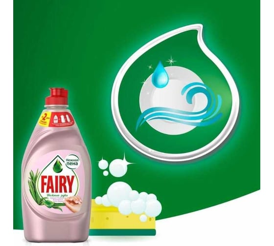 Средство для мытья посуды FAIRY Нежные руки Розовый Жасмин и Алоэ Вера 900 мл 0001009558