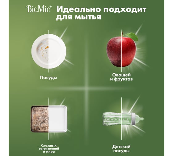 Средство для мытья посуды, овощей и фруктов BioMio BIO-CARE Мята, 450 мл 1445-09-07