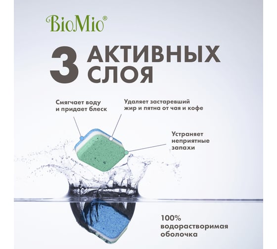 Таблетки для посудомоечной машины BioMio BIO-TOTAL Эвкалипт, 60 шт 510.26090.0101