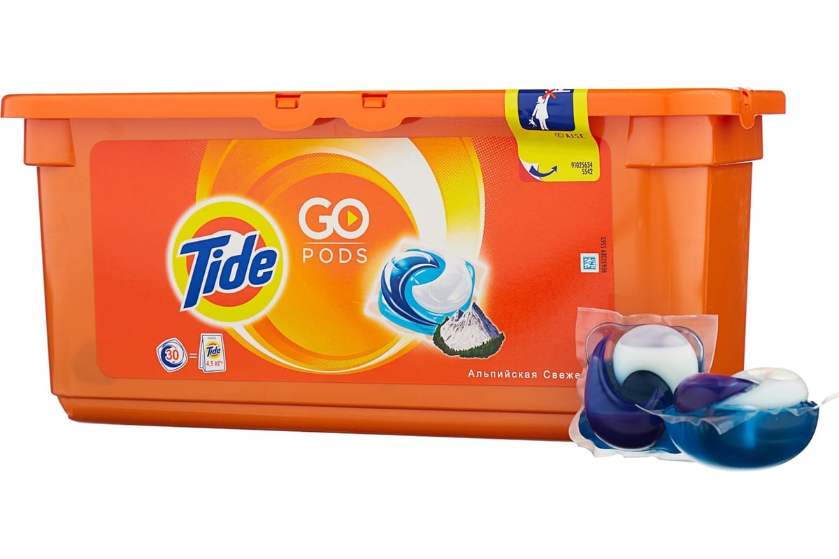 Жидкий порошок в капсулах Tide Альпийская свежесть 30 капсул 24,8г ...