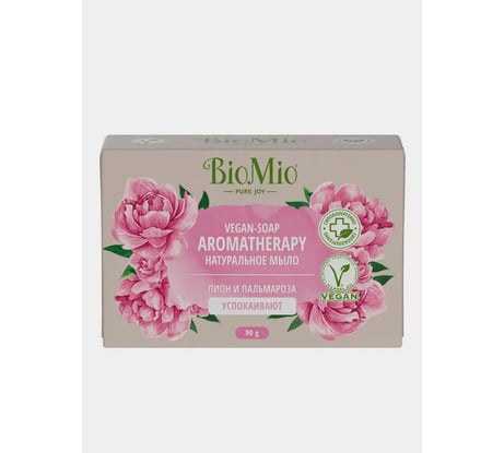 Натуральное мыло BioMio BIO-SOAP пион и пальмароза, 90 г 520.04401.0101