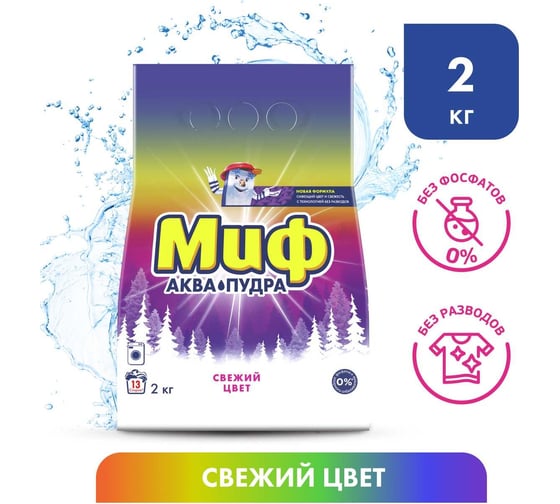 Порошок автомат МИФ СМС Cвежий цвет 2 кг 700185 0001003745