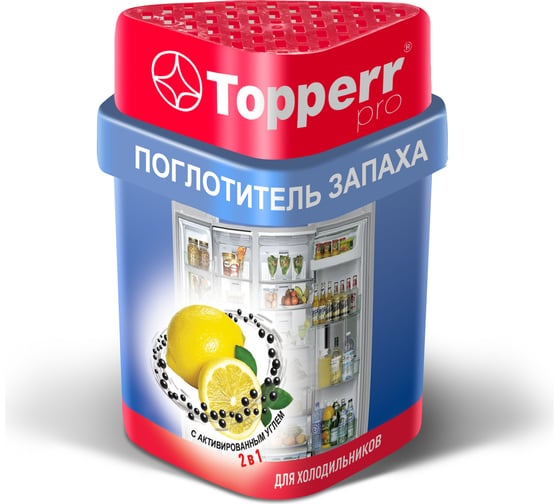 Поглотитель запаха для холодильника Topperr "лимон/уголь" 3116