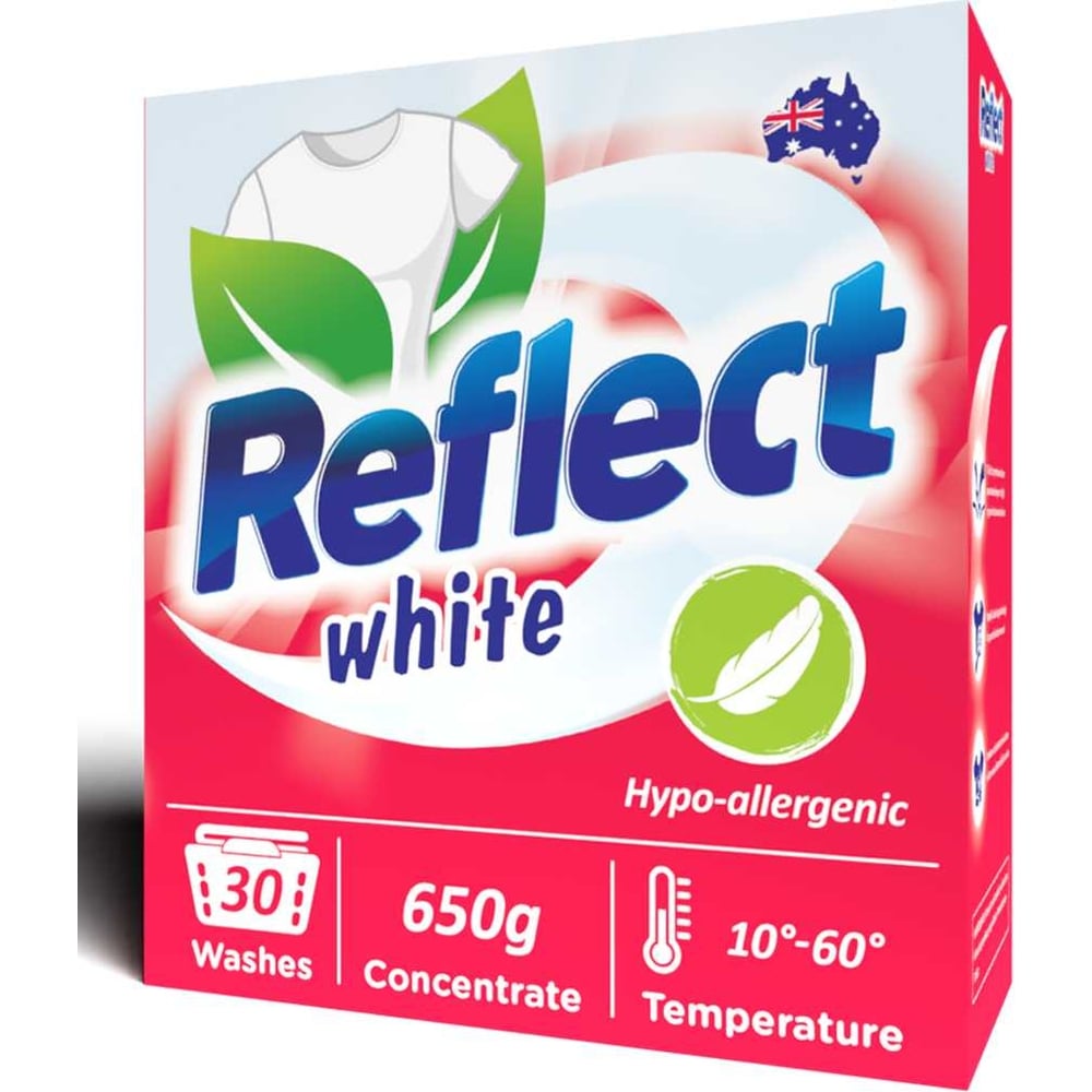 Концентрированный стиральный порошок для белых и светлых тканей REFLECT ...