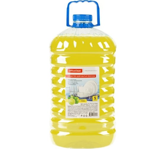 Средство для мытья посуды OfficeClean лайм, пэт, 5л 322637 1