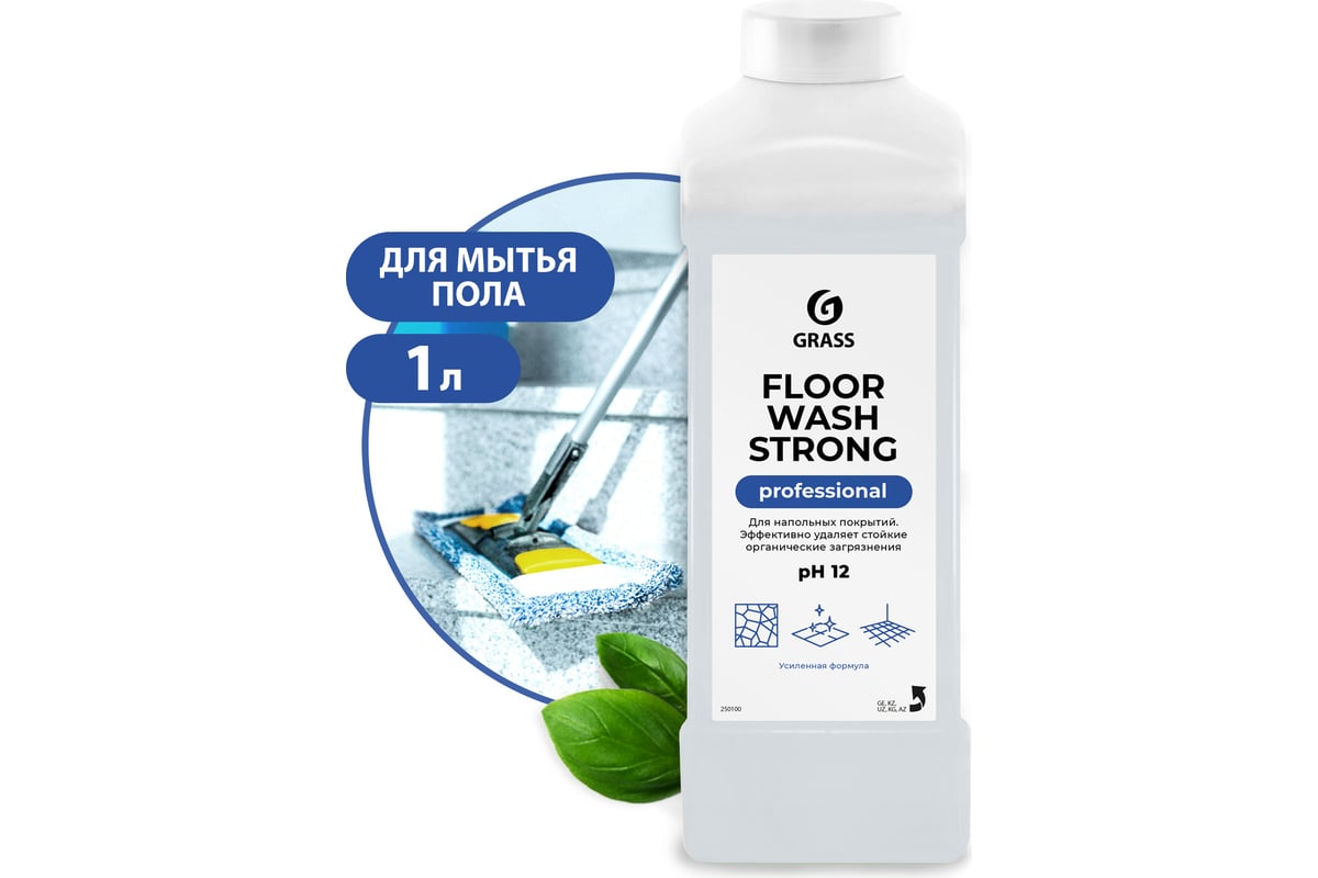 Средство для мытья пола Grass Floor Wash Strong, щелочное, 1 л