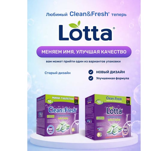 Таблетки для пмм LOTTA all in 1 mini tabs, 100 таб Cd13100m