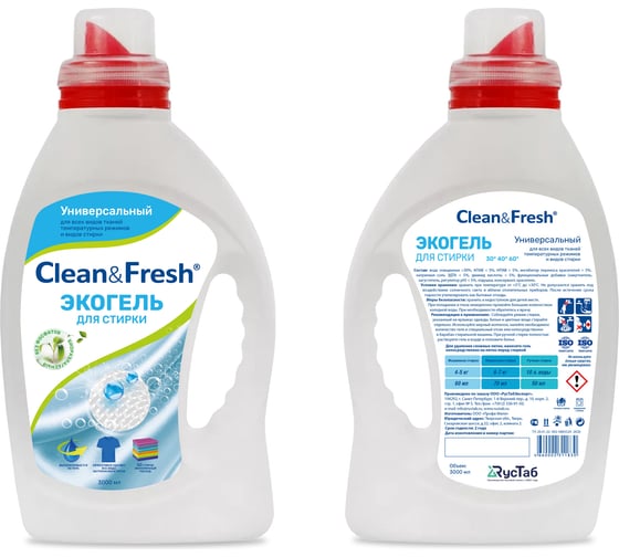 Гель для стирки Clean&Fresh universal, 3 л Cl63000u 1