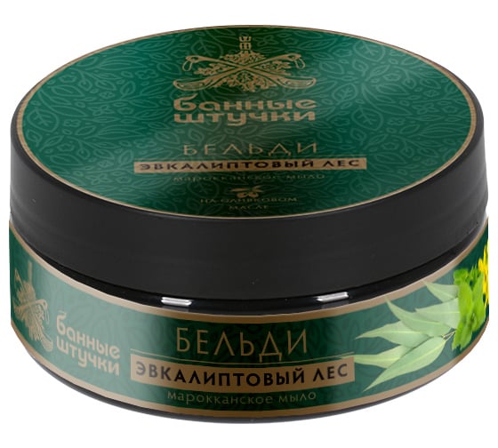 Марокканское мыло-бельди Банные штучки "эвкалиптовый лес", для бани и сауны 33671