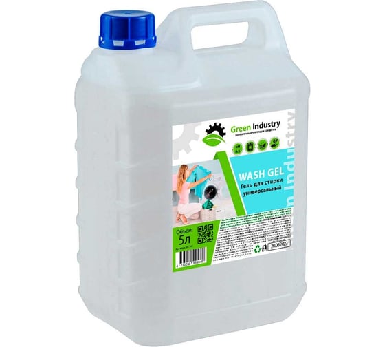 Гель для стирки Green Industry wash gel, 5л 100168 1