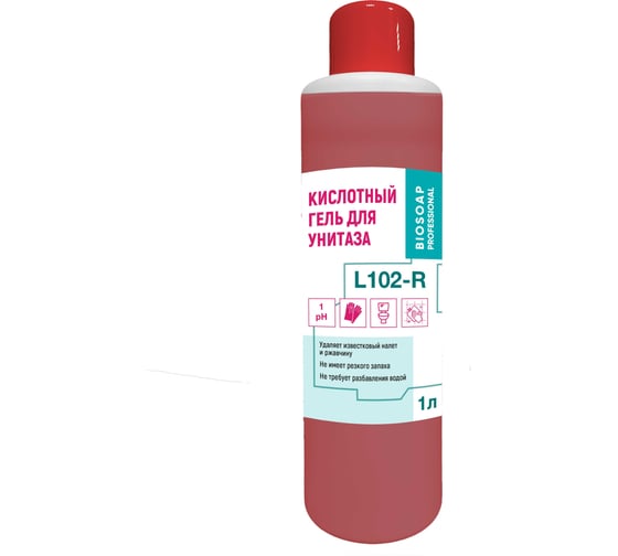 Кислотный гель для унитаза АиС BIOSOAP Proffecional / L102-R 1л 9030201 1