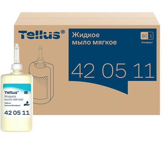 Жидкое мыло-крем для рук TORK (Tellus) Advanced 1 л., S1 арт.420511 25526