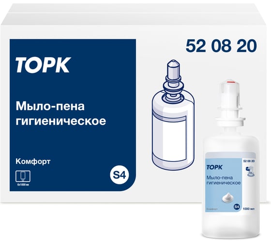 Жидкое мыло-пена TORK Advanced гигиеническое, 1 л., S4 арт. 520820 25530