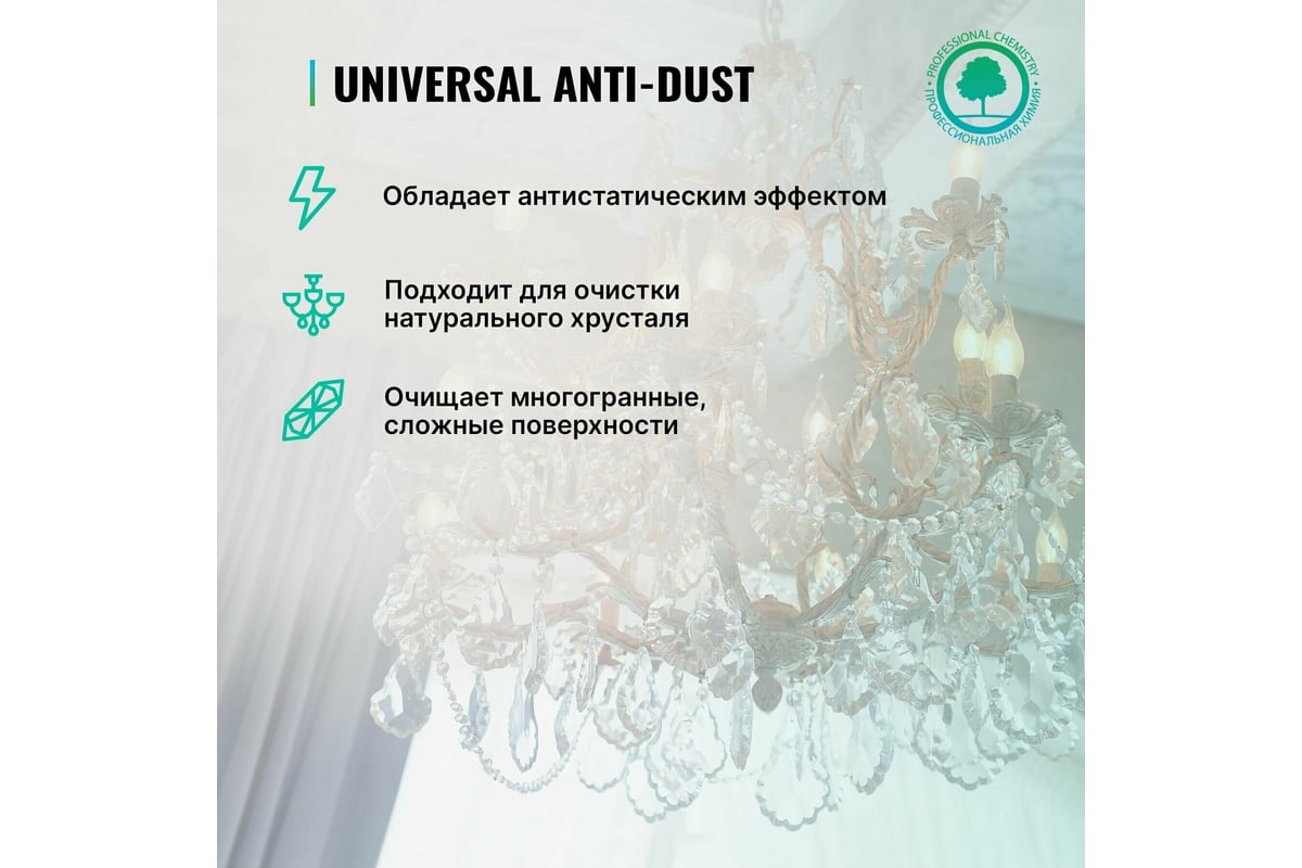 Средство Universal ANTI-DUST для чистки люстр 0.5 л PROSEPT 257-05 -  выгодная цена, отзывы, характеристики, фото - купить в Москве и РФ