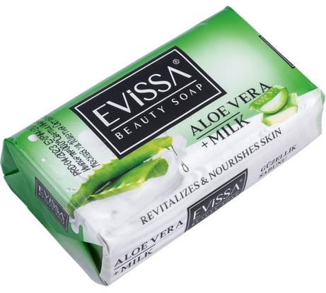 Туалетное мыло EVISSА в картонной упаковке, 125 гр., алоэ вера+молоко М2922