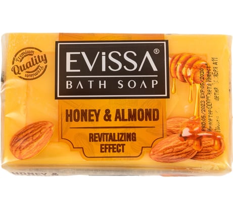 Банное мыло EVISSА пвх пленка, 150 гр., мед-миндальный М4032