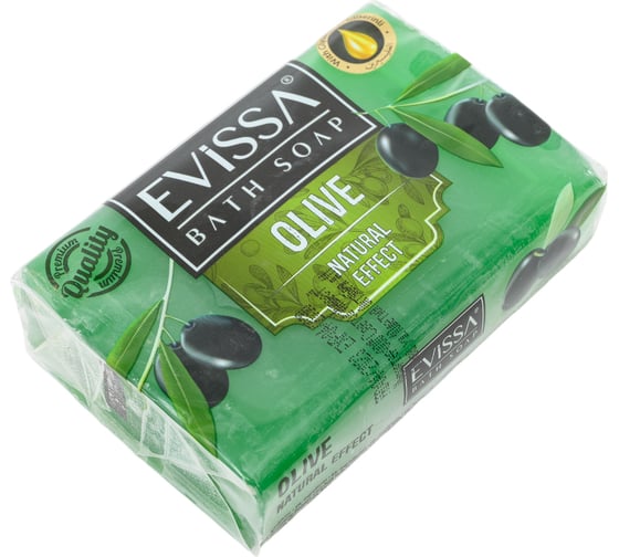 Банное глицериновое мыло EVISSА пвх пленка, 150 гр., оливка М4063
