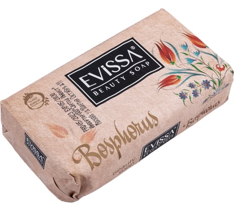   Парфюмированное туалетное мыло EVISSА с французскими отдушками в крафтовой бумаге,140 гр, Босфор М1772