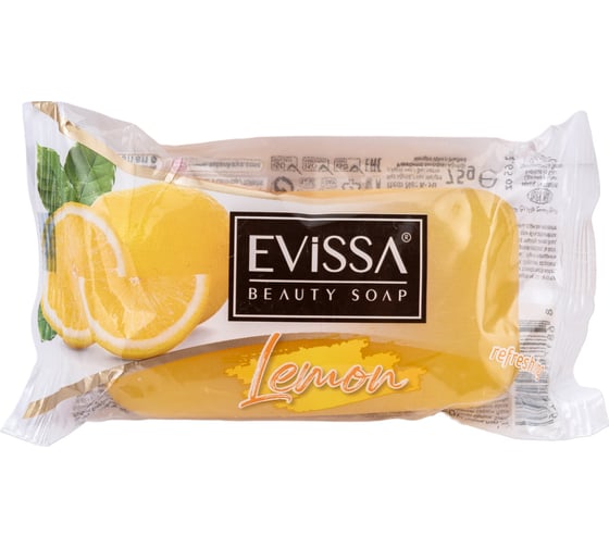  Глицериновое мыло EVISSА прозрачное, флоупак, 75 гр., Лимон М4476