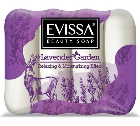  Туалетное мыло EVISSА ecopack, 4x70 гр. Лаванда М5077