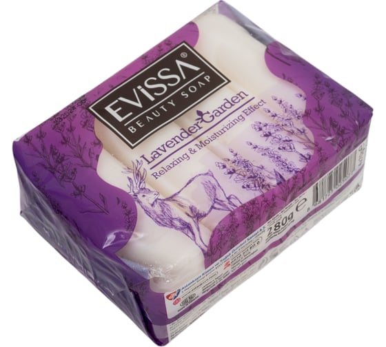  Туалетное мыло EVISSА ecopack, 4x70 гр. Лаванда М5077