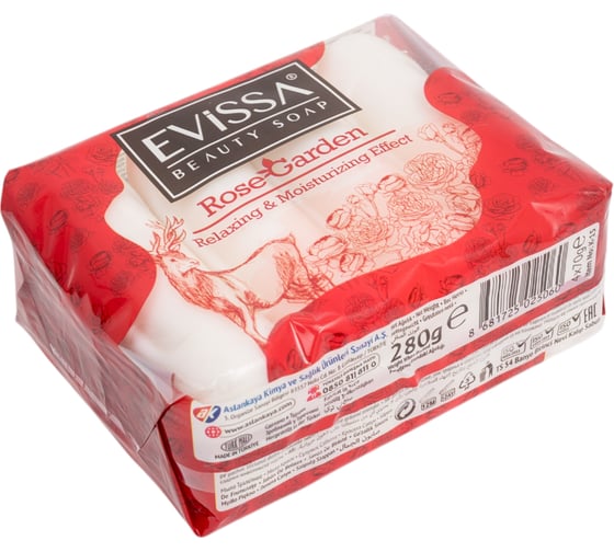  Туалетное мыло EVISSА ecopack, 4x70 гр. Роза М5060