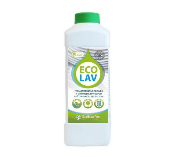 Экологичный гель для мытья посуды БиоМикроГели EcoLav 1 л, нейтральный Э13-0100КФ 1